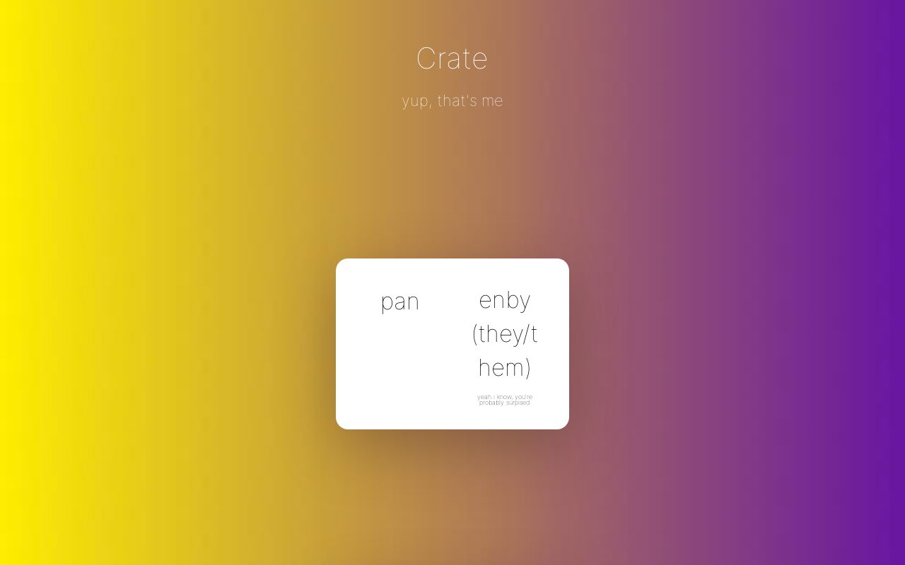 Carrd profile picture for @crate